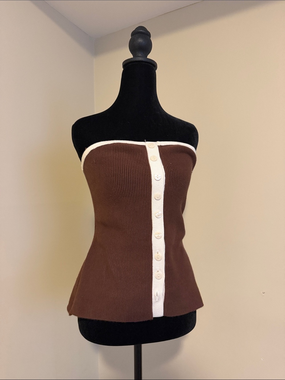 A&F Abercrombie Women’s Ottoman Button-Front Tube Top